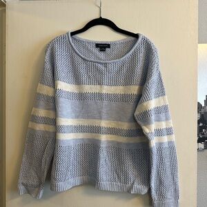 Sanctuary Light Blue and Cream Striped Sweater